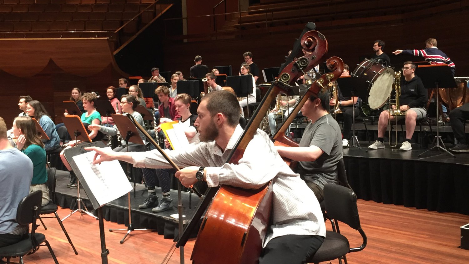 WYO in rehearsal at the Michael Fowler Centre